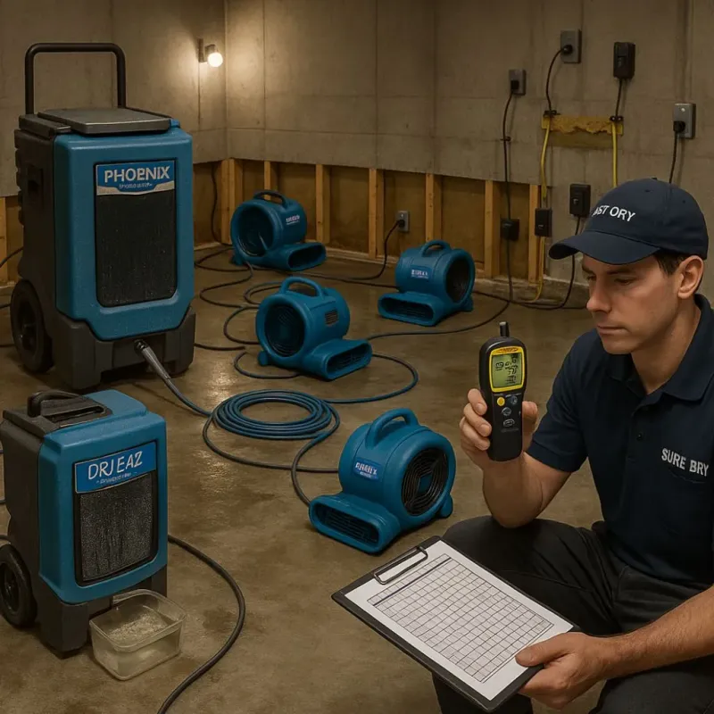 Structural Drying and Dehumidification process in West Lake Sammamish, WA